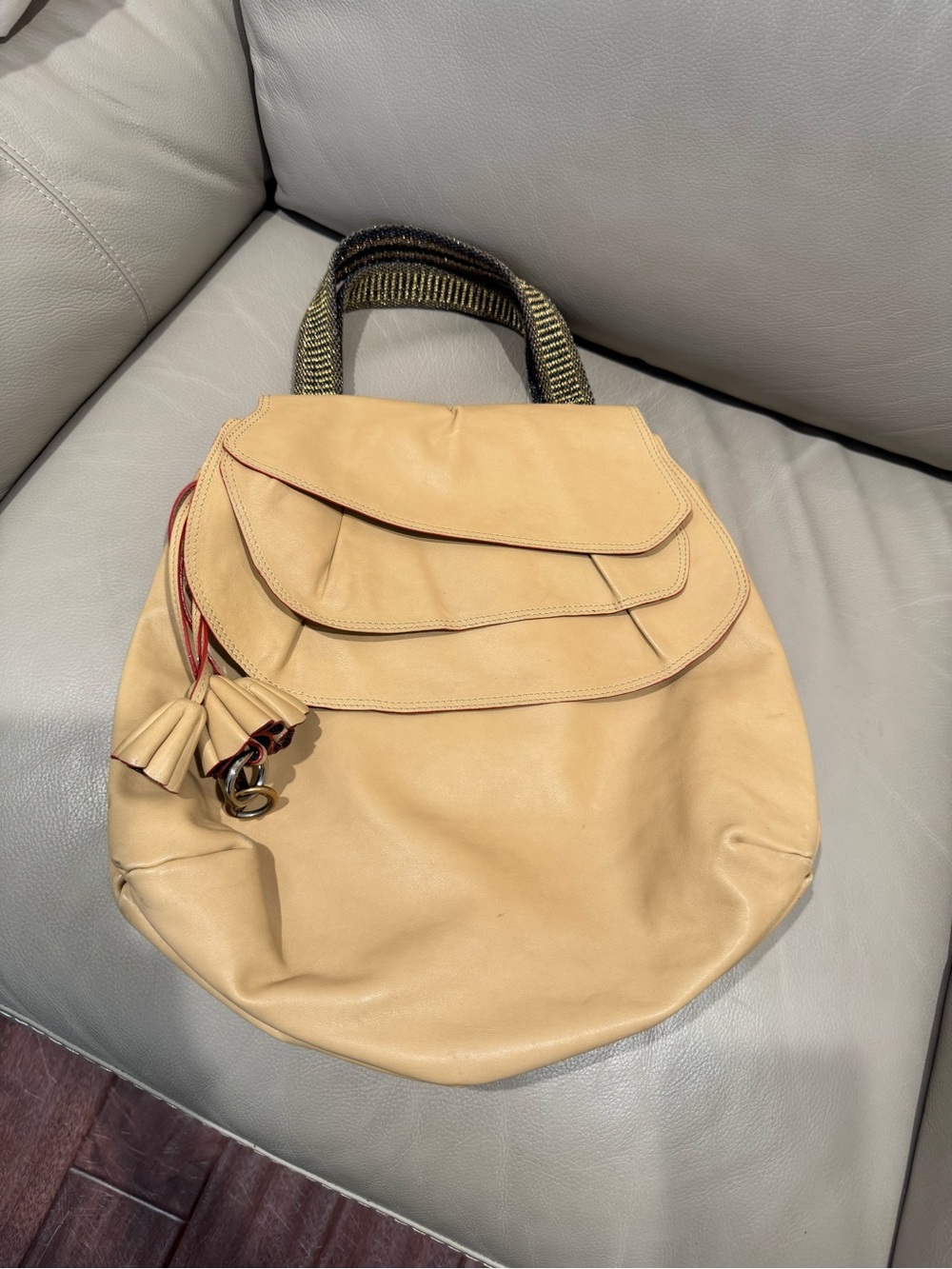 Marc Jacobs Hilary Dome Satchel with Contrast Woven Handle